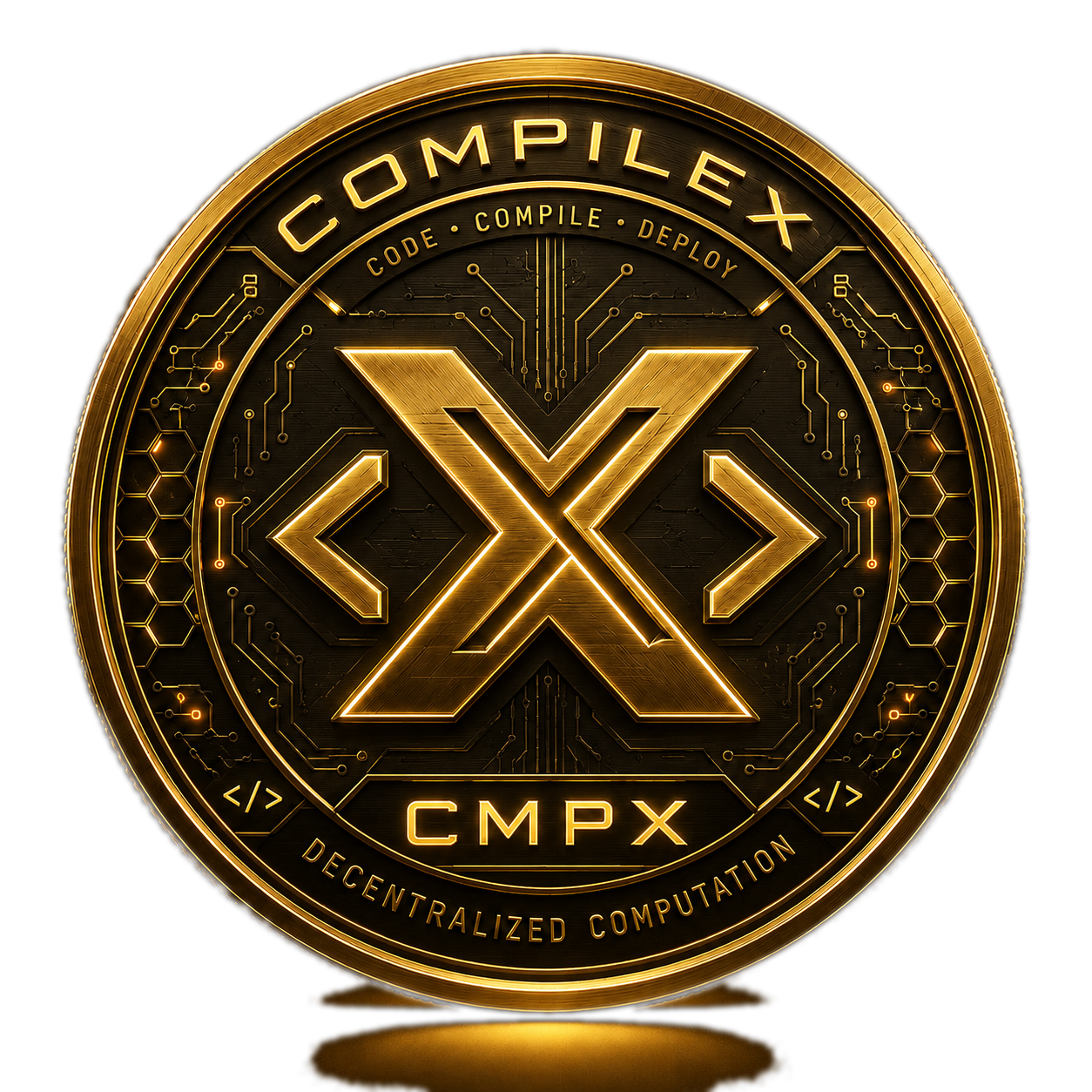 Goldene CompileX Coin-Grafik
